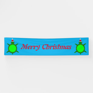 Banderoles Tortue de Noël mignonne avec coquille fleurie pers