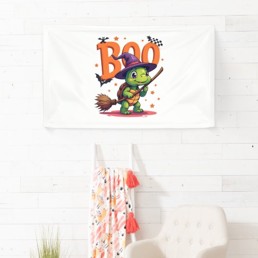 Banderoles Tortue Tortue Boo Sorcière Trick Ou Traiter Hallow (En situation)