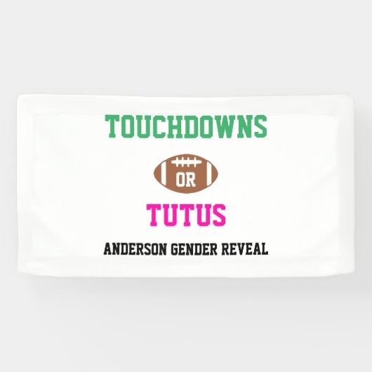 Banderoles Touchdowns ou Tutus Genre Reveal (Horizontal)