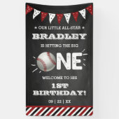 Banderoles Toucher Le Grand | Baseball 1er anniversaire (Vertical)