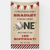 Banderoles Toucher Le Grand | Baseball 1er anniversaire (Vertical)