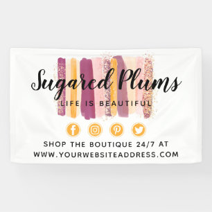 Banderoles Touches de peinture à l'aquarelle tendance prune p