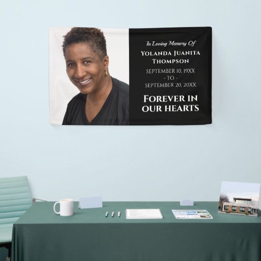 Banderoles Toujours Dans Nos Coeurs Funérailles Modernes Phot (Salon professionnel)