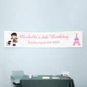 Banderoles Tour Eiffel de Paris Fille Brune (Salon professionnel)