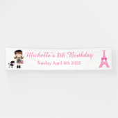 Banderoles Tour Eiffel de Paris Fille Brune (Horizontal)