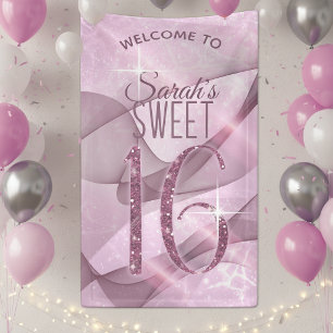 Banderoles Tourbillons Étincelants Rose Orchidée Sweet Sixtee