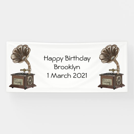 Banderoles Tourne-disque dessin animé (Horizontal)