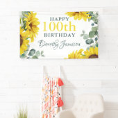 Banderoles Tournesol 100e fête d'anniversaire (En situation)