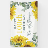Banderoles Tournesol 100e fête d'anniversaire (Vertical)