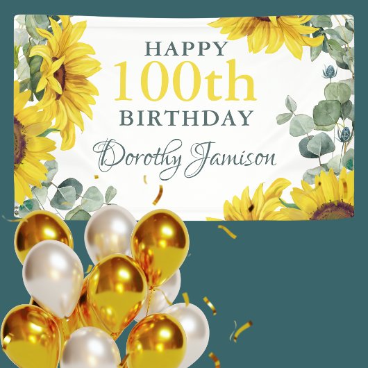 Banderoles Tournesol 100e fête d'anniversaire