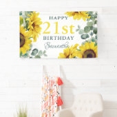 Banderoles Tournesol 21e fête d'anniversaire (En situation)
