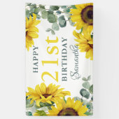 Banderoles Tournesol 21e fête d'anniversaire (Vertical)