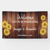 Banderoles Tournesol de grange foncée rustique mariage de bie (Horizontal)
