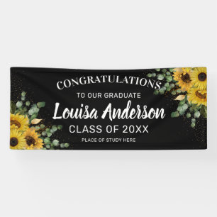 Banderoles Tournesol, Eucalyptus & Gold Confetti Graduation