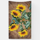 Banderoles Tournesol Papillons Rustic Barque (Vertical)