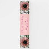 Banderoles Tournesol rose pâle Personnalisé Anniversaire (Vertical)