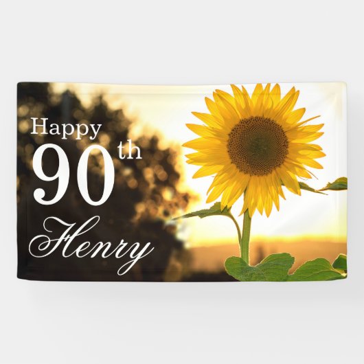 Banderoles Tournesol rustique 90e anniversaire (Horizontal)