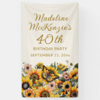 Tournesols Papillon Femme 40e Anniversaire 