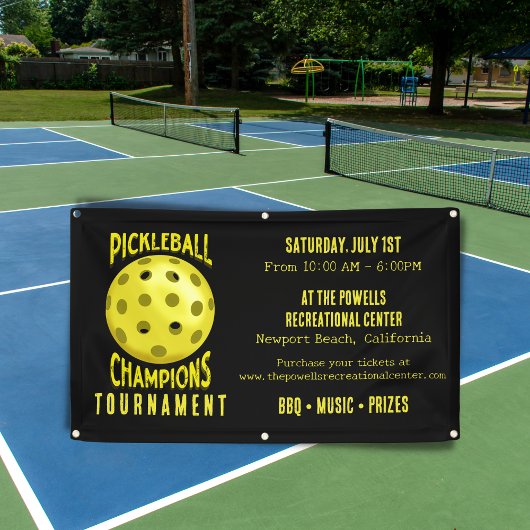Banderoles Tournoi de Pickleball Jaune