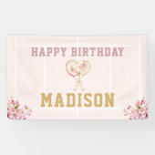 Banderoles Tournoi de tennis en or rose (Horizontal)