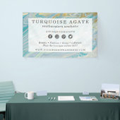 Banderoles Tourquoise & Or Agate Pierre Géode Marbre Swirl (Salon professionnel)