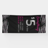 Banderoles Tout $5 Bijoux- Spectacle de diamants roses (Horizontal)