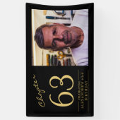 Banderoles Tout âge Anniversaire Black Gold Photo (Vertical)