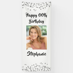 Banderoles TOUT ÂGE Anniversaire Confetti Script Porte photo