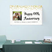 Banderoles Tout Anniversaire Photo Gold Confetti (Salon professionnel)