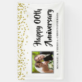 Banderoles Tout Anniversaire Photo Gold Confetti (Vertical)