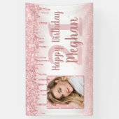 Banderoles Tout Anniversaire Rose Gold Parties scintillant Dr (Vertical)