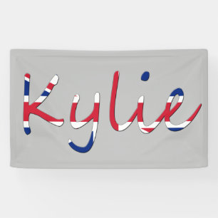 Banderoles Tout nom superposé sur Union Jack Flag bnrcn