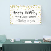 Banderoles Toute année Anniversaire Confetti Script Noir et O (Salon professionnel)