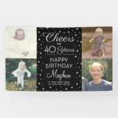 Banderoles TOUTE Anniversaire Cheval Noir & Blanc Confetti 4  (Horizontal)