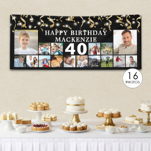 Banderoles Toute fête d'anniversaire 16 Photo Confettis Lumiè