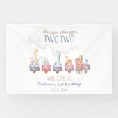 Banderoles Toy Train All Aboard Anniversaire invitation, Zoo  (Horizontal)