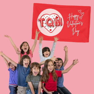 Banderoles TQM - Cœurs rouges et roses Joyeuse Saint-Valentin