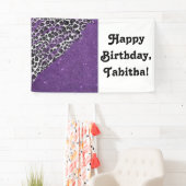 Banderoles Traçages d'empreinte de léopard de neige sur des (En situation)