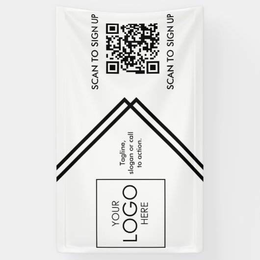 Banderoles Tradeshow Display Signal QR Code Téléchargez votre (Vertical)