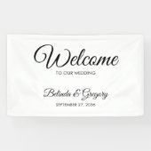 Banderoles Traditional Script Welcome Wedding Hanging Sign  (Horizontal)