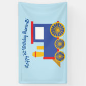 Banderoles Train Cute Choo-Choo 1er Anniversaire Thème (Vertical)