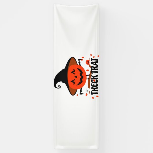 Banderoles Treck Trat Citrouille Sourire (Vertical)