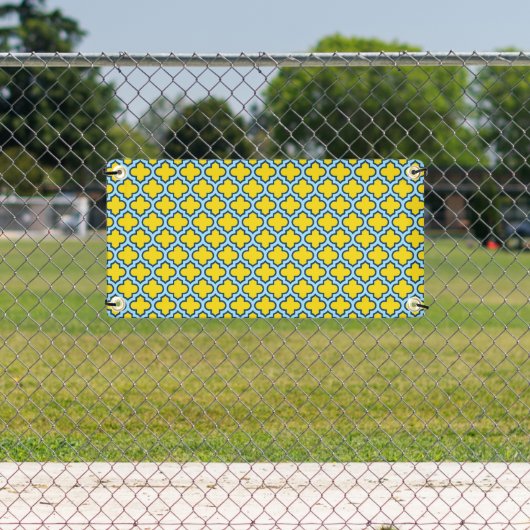 Banderoles Trellis jaune et bleu bébé, treillis, Quatrefoil (Insitu)