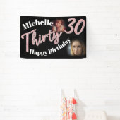 Banderoles Trente 30e anniversaire deux script photo rose ros (Insitu)