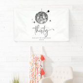 Banderoles Trente Boule de Disco Argent 30e Fête d'Anniversai (En situation)