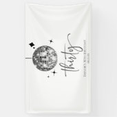 Banderoles Trente Boule de Disco Argent 30e Fête d'Anniversai (Vertical)