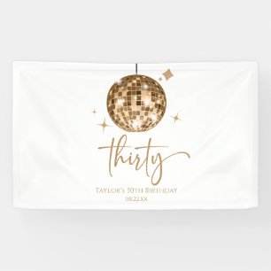 Banderoles Trente Boule Disco Or 30e Anniversaire