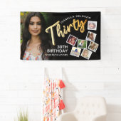 Banderoles Trente or 30e anniversaire photos en noir (En situation)