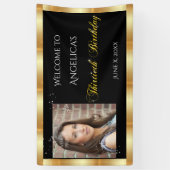 Banderoles Trentième Anniversaire, Paillettes Dorées, Personn (Vertical)