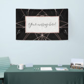 Banderoles Triangles en marbre doré Rose géométrique moderne (Salon professionnel)